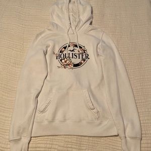 White, Hollister Hoodie, Medium